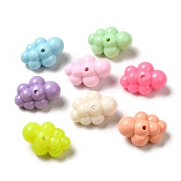 Honeyhandy Macaron Color Opaque Acrylic Beads, Cloud, Mixed Color, 32.5x22.5x17mm, Hole: 3mm, about 106pcs/500g