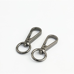 Honeyhandy Teardrop Alloy Swivel Clasps, Lanyard Push Gate Snap Clasps, Gunmetal, 5x1.8x0.6cm, Hole: 13mm