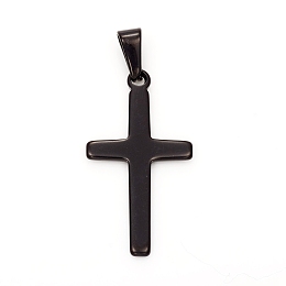 Honeyhandy 304 Stainless Steel Pendants, Cross, Gunmetal, 32.5x17x1.5mm, Hole: 2.5x6.5mm