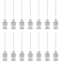 UNICRAFTALE 15Pcs Dispensing Needles 304 Stainless Steel Blunt Tip Needle Set Dispensing Blunt Tip Luer Lock Needles Metal Blunt Needles Glue Dispensing Machine Accessories Hole 0.2mm