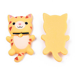 Honeyhandy Resin Cabochons, Cat, Yellow, 37x21x6mm