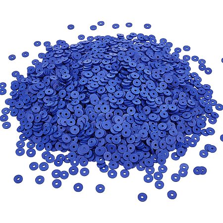 Arricraft About 3040 Pcs Polymer Clay Beads, 8mm Flat Heishi Beads, Disc Spacer Beads with 2mm Hole for Bracelets Necklace Jewelry Making(Medium Blue)