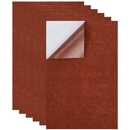 BENECREAT 20PCS A4 Size Coconut Brown Self-Adhesive Felt Fabric Sheet 8.3