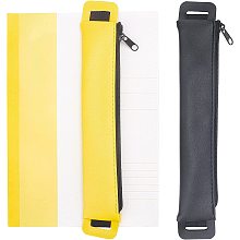 GORGECRAFT 2Pcs 2 Colors Elastic Pen Pouches PU Leather Colorful Adjustable Elasticated Band Pencil Holder Sleeve Pocket Case Organizer for Notebooks Journals Planners Books