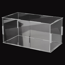 NBEADS Transparent Acrylic Display Boxes, with Black Base, for Models, Building Blocks, Doll Display Holders, Clear, Finish Product: 11.2x21.2x9.8cm, about 10pcs/set