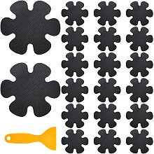 GORGECRAFT 20 Pieces Bathtub Anti-Slip Stickers Tub Non Slip stickies Flower Style Safety Treads Adhesive Sticker for Bathroom Shower Floor Stairs (Black)