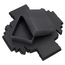 BENECREAT Cardboard Jewelry Boxes, Rectangle, for Anniversaries, Weddings, Birthdays, Black, 11.6x9.6x3.8cm, Unfold: 29.5~28.6x26.6~27.5x0.05cm, 2pcs/set