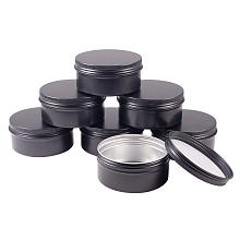 BENECREAT 10 Pack 5 OZ Tin Cans Screw Top Round Aluminum Cans Screw Lid Containers - Great for Store Spices, Candies, Tea or Gift Giving (Black)