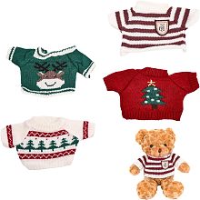 CHGCRAFT 4Styles Tee Bear Clothes Christmas Theme Tee Bear Hoodie Stuffed Animal Clothes for DIY Bear Clothes Sublimation Stuffed Animal Cat Poppy, 18x15cm