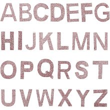 GORGECRAFT 1.8 Inch High Glitter Rhinestone Alphabet Letter Stickers 26 Letters A-Z Self-Adhesive Sticker Iron-on Word Stickers for Cars Arts Crafts Clothing DIY Decoration (Pink)