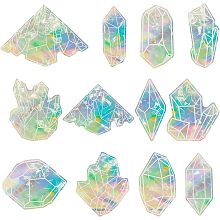 GORGECRAFT 12Pcs PVC Diamond Window Clings Diamond Waterproof Laser Window Static Decals Anti-Collision Window Decals Static Clear AB Transparent Glass Alert Rainbow Suncatcher Stickers to Save Birds