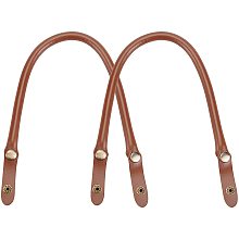 CHGCRAFT 2Pcs Leather Bag Strap Leather Purse Handles Handbags Strap Replacement Handbag Decoration Bags Straps Saddle Brown