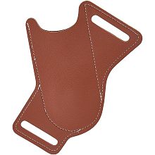 DICOSMETIC Edge Leather Sheath Long Sheath Buck Saddle Brown Cowhide Protective Case Pocket Durable Sheath Holder with Double Loops Outdoor Leather Sheaths for Belt