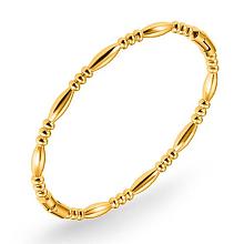 Honeyhandy 304 Stainless Steel Oval Beaded Hinged Bangle, Golden, Inner Diameter: 1-3/4x2-1/8 inch(4.6x5.4cm)