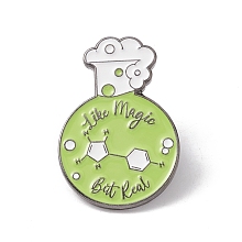 Honeyhandy Word Like Magic But Real Enamel Pin, Chemistry Bottle Alloy Badge for Teachers' Day, Gunmetal, Green, 30.5x20.5x1.5mm, Pin: 1mm