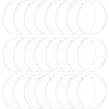 FINGERINSPIRE 24 PCS Clear Acrylic Circle Sheet with Hanging Holes 4" Acrylic Round Disc 2mm Thick Blank Plastic Panel for Painting DIY Crafts Acrylic Circle Boards Pendant for Picture Frame