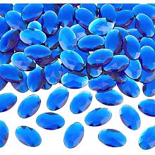 OLYCRAFT 100pcs Oval Point Back Rhinestone 30.5x20mm Blue Acrylic Faceted Rhinestone Blue Flat Oval Crystal Rhinestone Acrylic Rhinestones Cabochons Sew on Rhinestone for Jewelry Making DIY Crafts