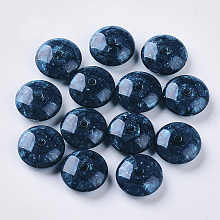 Honeyhandy Acrylic Beads, Imitation Turquoise Style, Rondelle, Prussian Blue, 14x6mm, Hole: 1.5mm, about 666pcs/500g