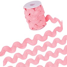 Gorgecraft 10 Yards Polyester Wavy Ribbon, Clothing Accessories, for Sewing and Art Craft Decoration, Pink, 3/4~1-3/8 inch(20~34mm)