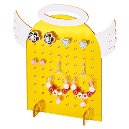 PandaHall Elite Earring Holder Stand, 72 Holes Angel Earring Organizer Stand Acrylic Earrings Display Earrings Ear Studs Jewelry Show Display Rack Stand Organizer for Selling Women, 5.9x2x6.1 Inch
