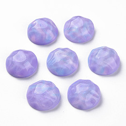 Honeyhandy Transparent Resin Cabochons, Water Ripple Cabochons, with Glitter Powder, Half Round, Lilac, 16x7mm