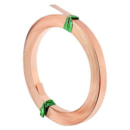 BENECREAT 19.7 Ft Flat Copper Wire, 5mm Wide Craft Flat Copper Wire, Copper Jewellery Wire, Flat Bezel Wire, Flat Copper Wire for DIY Jewellery Wrapping