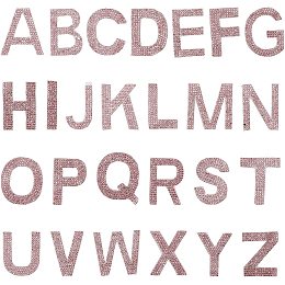 GORGECRAFT 1.8 Inch High Glitter Rhinestone Alphabet Letter Stickers 26 Letters A-Z Self-Adhesive Sticker Iron-on Word Stickers for Cars Arts Crafts Clothing DIY Decoration (Pink)