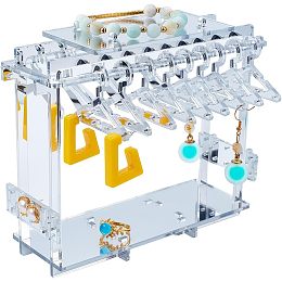 PandaHall Elite 48 Holes Earring Stand Earring Hanger Rack Acrylic Earring Hanger Rack with Mini Hangers Earring Hanging Organizer for Selling Woman Earring Ear Stud Merchant Show 7x2.3x5.9 inch