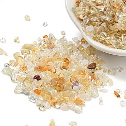 Honeyhandy Natural Citrine Chip Beads, No Hole, 2~8x2~4mm, about 8500pcs/500g