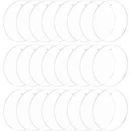 FINGERINSPIRE 24 PCS Clear Acrylic Circle Sheet with Hanging Holes 4" Acrylic Round Disc 2mm Thick Blank Plastic Panel for Painting DIY Crafts Acrylic Circle Boards Pendant for Picture Frame