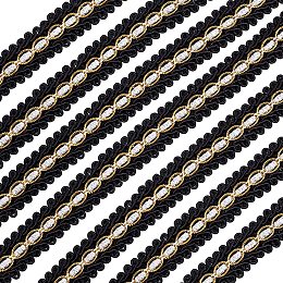 FINGERINSPIRE Black Braid Trim 3/4"(W) x 13 Yards(L) Polyester Ribbon Woven Gimp Fringe Trim Basic Trim Decorative Gimp Braid for Costume DIY Crafts Sewing Jewelry Making Home Decoration