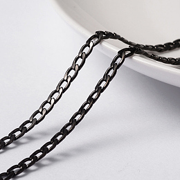 Honeyhandy 3.28 Feet 304 Stainless Steel Twisted Chain Curb Chains, Unwelded, Electrophoresis Black, 4~5x3x0.8mm