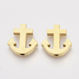 Honeyhandy 304 Stainless Steel Beads, Anchor, Golden, 14.5x14x3mm, Hole: 1.8mm