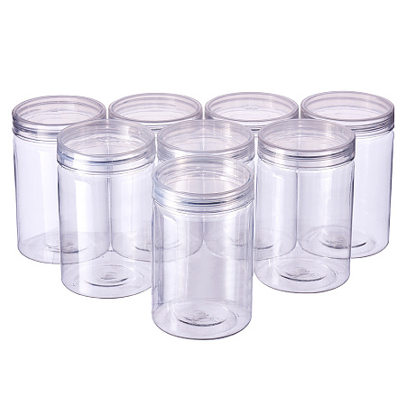 BENECREAT 8 Pack Transparent Slime Storage Favor Jars Wide-Mouth Containers Lids DIY Slime, Ingredients, Party Favors Other Crafts (2.48 x 3.85 Inch)