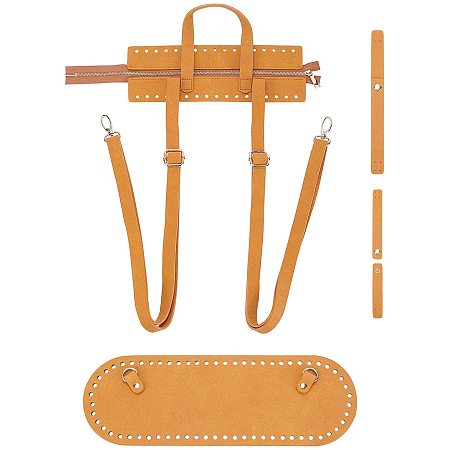 Bag Bottom Shaper DIY Knitting Crochet PU Leather Handbag Purse Base Shaper  with Nail Bottom And Shoulder Strap for Purses Making Supplies - Brown,  Size 