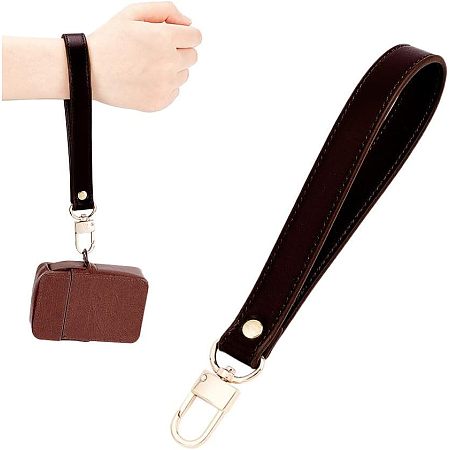 WADORN Leather Wristlet Strap, 8.2 Inch PU Leather Keychain Holder Cellphone Purse Hand Wrist Strap Key Wallet Wrist Lanyard Replacement Clutch Bag Wristlet for Men Women, Deep Brown