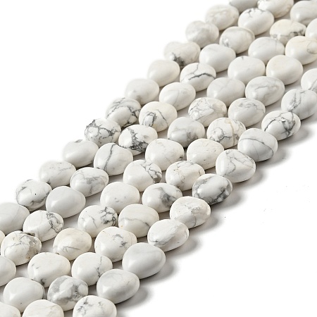Honeyhandy Natural Howlite Beads Strands, Heart, 10x10.5~11x6mm, Hole: 1.2mm, about 40pcs/strand, 15.35''(39cm)