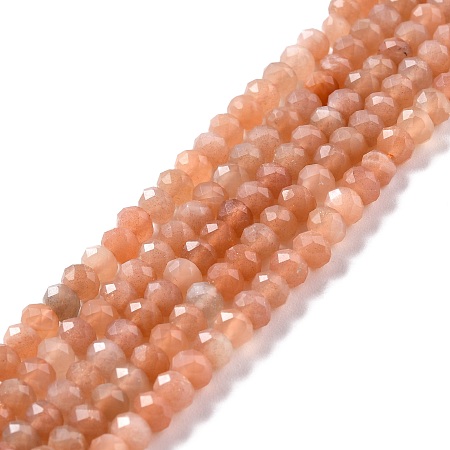 Arricraft Natural Sunstone Beads Strands, Faceted, Rondelle, 5.5x4mm, Hole: 0.8mm, about 93pcs/strand, 15.35''(39cm)