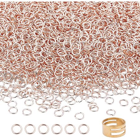 PandaHall Elite About 4200pcs 5mm Rose Gold Iron Jump Rings for Jewelry Making Supplies with Brass Assistant Tool
