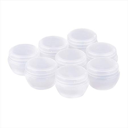 BENECREAT 24 Pack 10G/10ML White Frosted Container Jars with Inner Liner for Makeup, Creams, Cosmetic Beauty Product Samples