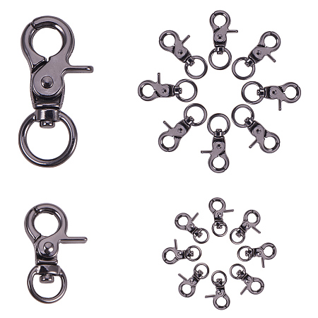 PandaHall Elite 16 Pieces Metal Lobster Claw Clasps Swivel Lanyards Trigger Snap Hooks Strap 2 Styles for Keychain, Key Rings, DIY Bags and Jewelry Findings Gunmetal
