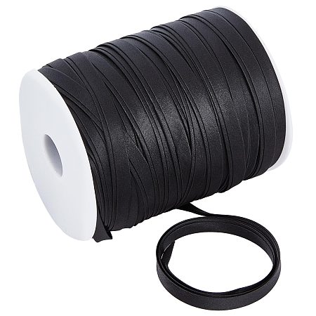 GORGECRAFT 87.5 Yards/ 80m Satin Bias Tape 10mm Double Fold Bias Tape Black Binding Bias Ribbon for Home DIY Garment Sewing Seaming Hemming Piping Quilting Crafts Supplies