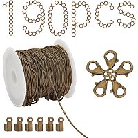 SUNNYCLUE 10 Yard Necklace Chains Jewelry Making Kit Round Snake Antique Bronze Cable Chain Lobster Claw Clasps Cord Ends Jump Rings for Women Adults DIY Necklace Bracelet Jewellery Making