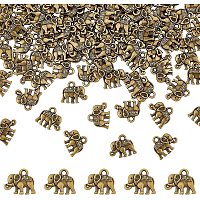 Arricraft 100 Pcs Elephant Charm Beads, Tibetan Style Alloy Animal Spacers Bead for Bracelets Necklace Anklets Jewelry Making- Antique Bronze