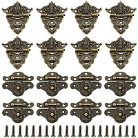 SUPERFINDINGS 10sets 2Sizes Antique Bronze Antique Jewelry Box Catch Clasps Iron Lock Catch Clasps Box Clasp with Latch Buckle and Screws