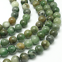 Arricraft Natural African Jade Beads Strands, Round, Grade AB, Dark Sea Green, 12mm, Hole: 1.5mm, about 31pcs/strand, 15.3 inch