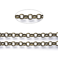 ARRICRAFT Brass Rolo Chains, Belcher Chains, Soldered, with Spool, Cadmium Free & Nickel Free & Lead Free, Antique Bronze, 4.5x1.2mm, about 6.56 Feet(2m)/roll
