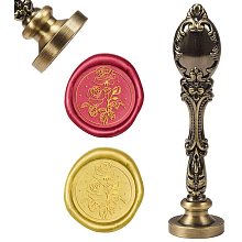 CRASPIRE Wax Seal Stamp Rose Vintage Wax Sealing Stamps Retro Retro 25mm Stamp Removable Brass Head Peacock Alloy Handle for Wedding Invitations Embellishment Bottle Decoration Gift Packing