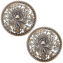 GORGECRAFT 2PCS Candle Cover Topper Lotus Scented Candles Cover Bronze Flowers Lid Jar Candles Bronze Alloy Candle Toppers Jar Shade Sleeves Accessories to Burn Evenly for Jar Candles Melt Space