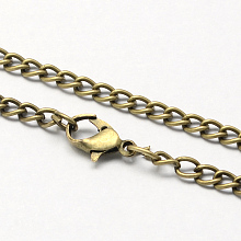 Honeyhandy Vintage Iron Twisted Chain Necklace Making for Pocket Watches Design, with Lobster Clasps, Antique Bronze, 31.5 inch, Link: 3.3x4.6x0.9mm